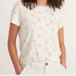 MARINE LAYER Gold Sun Print Swing Crew Tee, size Medium